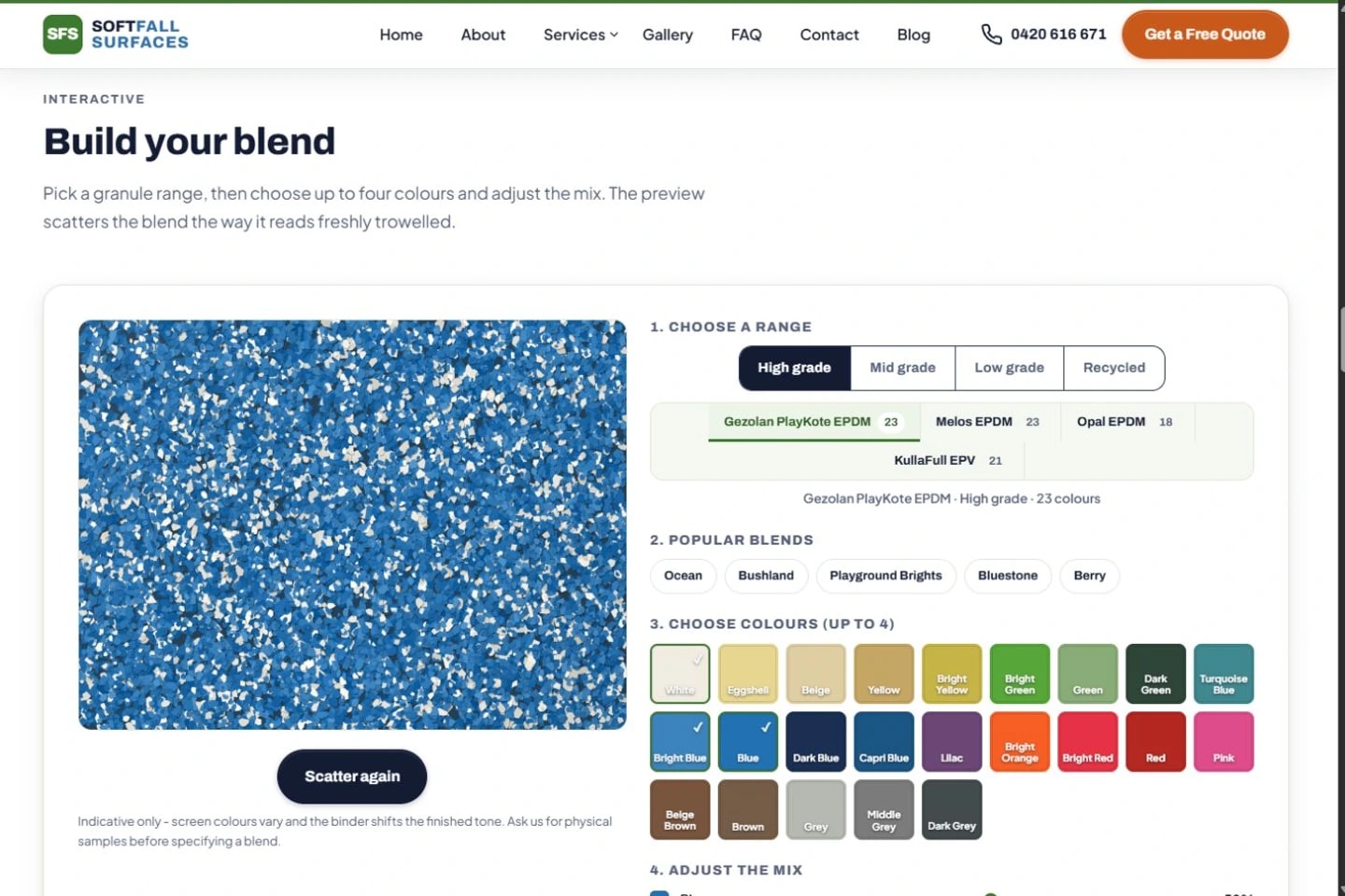 Softfall interactive colour designer