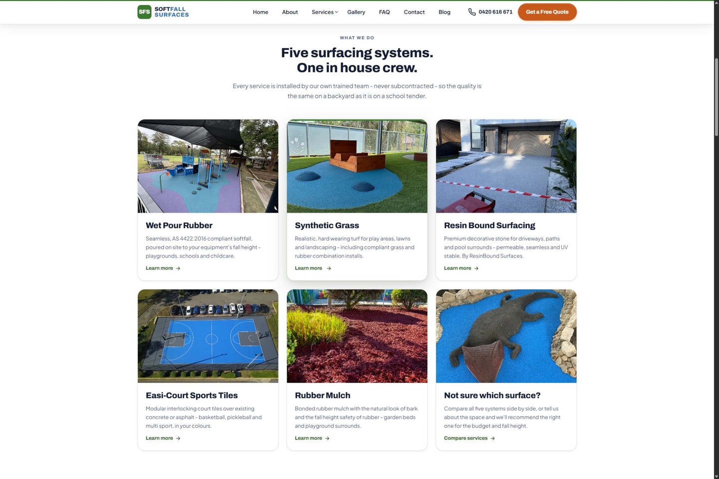 Softfall Surfaces: Every service, easy to explore.